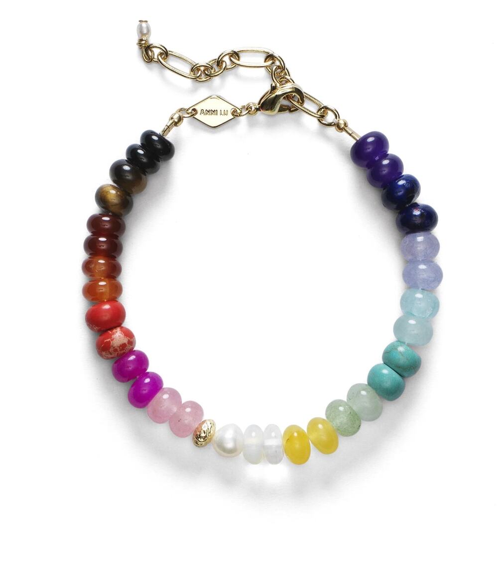 Anni Lu Colorful Iris Rainbow Glass Bead Bracelet